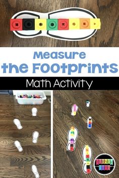 the foot prints are made from construction paper and magnets to help kids learn how to use them