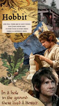 the hobbit movie poster with an image of two young men looking at paper