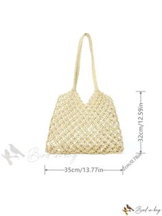 Bird in Bag - Double-Handle Straw Beach Bag with Hollowed-Out Design, Ideal for Summer Beach Travel Straw Beach Bag, Beach Travel, Save The Planet, Bird In Bag, White Bag, Beach Trip, Beach Bag, Womens Tote Bags, Summer Beach