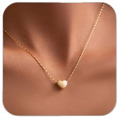 Simple 14k Gold Jewelry For Valentine's Day, Simple Heart-shaped Jewelry For Valentine's Day, Simple Yellow Gold Jewelry For Valentine's Day, Trendy Gold Jewelry, Cute Necklaces, Graduation Jewelry, Pendant Necklace Simple, Graduation Gifts For Her, Gold Heart Necklace