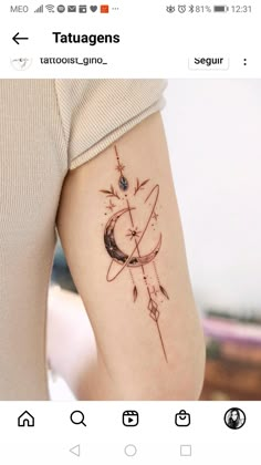 a woman's arm with tattoos on it and the word tattoo written in cursive