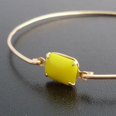 Sunshine Yellow Bangle Bracelet Yellow Bridesmaid, Yellow Sunshine, Yellow Bracelet, Yellow Bridesmaids, Yellow Jewelry, Artisan Rings, Sunshine Yellow, Stacked Bangles, Sunny Yellow