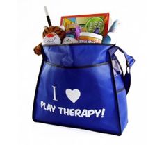 I Heart Play Therapy Tote Bag Playful Blue Bags For Daycare, Playful Blue Shoulder Bag For School, Playful Blue Rectangular Shoulder Bag, Playful Blue Bags For Playtime, Fun Blue Tote Bag, Play Therapy Toys, Activity Dice, Counseling Techniques, Play Therapist