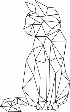 an animal made out of geometric shapes in black and white, on a white background