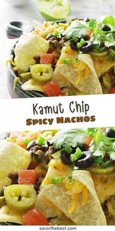 Nachos are always a great party appetizer but you don’t have to wait for a party to enjoy these kamut chip spicy nachos. ​ ​Crunchy, cheesy and full of good flavor, they can be a snack or a whole meal!