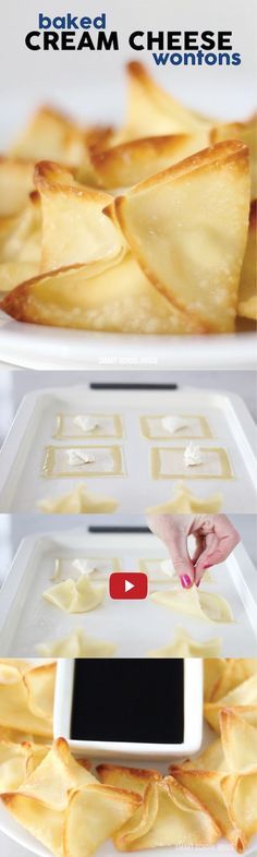 an image of food being cooked in the oven with text that reads, how to make homemade cream cheese appetizers