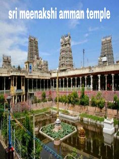 there are many statues in the middle of this building with water and plants growing out of it