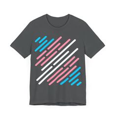 a black t - shirt with colorful lines on it