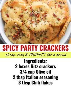 a poster advertising spicy party crackers with instructions