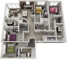 the floor plan of a two bedroom apartment