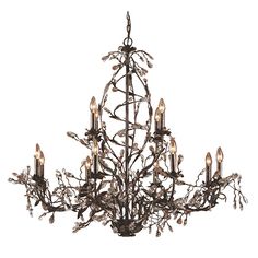 a chandelier with many lights hanging from it's center point and branches in the middle