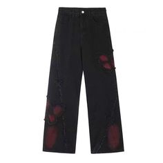 Black and Vermilion Butterfly Jeans Effortlessly elevate your style with our Black and Vermilion Butterfly Jeans. Crafted in a sleek and elegant design, these jeans showcase a stunning black and vermillion butterfly pattern that will make you stand out from the crowd. Made with high-quality materials, these jeans offer both comfort and style, perfect for any occasion. Size:S: Waist: 64cm/ 25.2 in. Hips: 90cm/ 35.4 in. Length: 101cm/ 39.8 inM: Waist: 68cm/ 26.8 in. Hips: 94cm/ 37.0 in. Length: 10 Clothes Dark Academia, Butterfly Jeans, Kawaii Swimsuit, Dark Academia Outfits, Dark Academia Clothes, Dark Academia Clothing, Academia Clothes, Butterfly Designs, Anime Lingerie