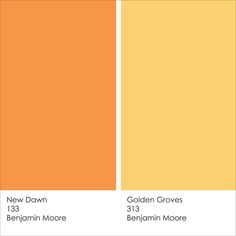 an orange and yellow color scheme with the same hues in each section, including two shades