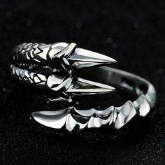 Men's Sterling Silver Dragon Claw Wrap Ring Rings For Guys, Guys Jewelry, Mens Sterling Silver Jewelry, Silver For Men, Gold Diamond Drop Earrings, Strength Bracelet, Eagle Talon, Sterling Silver Skull Rings, Health Bracelet