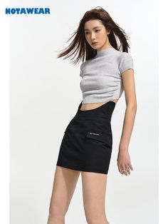 Material: Polyester100%Model: 161cm/48kg wears size S Length Waist Hip S 36cm 68cm 90cm M 37cm 72cm 94cm L 38cm 76cm 98cm Short Black Skirt, Short Skirt, Skirts For Sale, Black Shorts, High Waisted Skirt, Latest Trends, Tights, High Waisted, Skirt