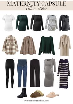 Maternity Capsule Wardrobe New Mom Wardrobe Capsule, Winter Maternity Wardrobe, Winter Fashion For Pregnant Women, October Maternity Outfits, Fall Pregnant Fashion, Winter Maternity Capsule, Fall Outfits Women Maternity, Maternity Outfit Office