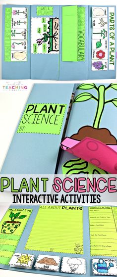 This interactive plant science unit provides 12 activities to teach all about plantsLessons on parts of a plantplant life cycleplant needsand moreThese lap book foldables make for great STEM resources for kindergartenfirstand second grade. Teaching Plants, Kindergarten Science Activities, Science Notebook, Interactive Science, Science Notebooks, About Plants