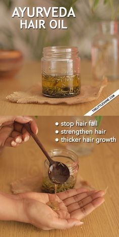 Ayurvedic hair oils are herbal extracts made with all-natural ingredients that can help work at hair root level by promoting blood circulation in the scalp Ayurveda Hair Growth, Ayurvedic Hair Oil Recipes, Bathing Culture, Herbal Cosmetics, Ayurvedic Hair Growth, Ayurveda Hair, Hair Formulas, Ayurvedic Hair Oil