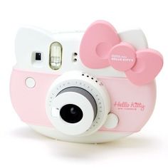 the hello kitty camera is pink and white