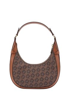 90.3% Pvc, 9.7% Polyester Monogram Canvas Shoulder Baguette Bag, Elegant Brown Monogram Canvas Baguette Bag, Tan Shoulder Bag With Signature Coated Canvas, Trendy Monogram Canvas Shoulder Bag, Elegant Tan Shoulder Bag In Signature Coated Canvas, Formal Shoulder Bag In Signature Coated Canvas, Chic Shoulder Bag With Removable Pouch In Coated Canvas, Michael Kors Coated Canvas Shoulder Bag With Leather Trim, Michael Kors Shoulder Bag With Leather Trim