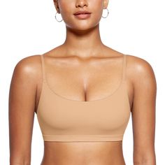 PRICES MAY VARY. Inbarely Collection - The cami bralette uses soft and breathable fabrics, with a second-skin touch, giving you a new experience of "barely there". Dual-layer stretch fabric for added support without cutting the skin Unlined cups provide all-day comfort and a naturally lifted shape Fully adjustable straps for added support and a customized fit Pull-on style for easy on and off A perfect scoop neck everyday bra, sleep bra, low-impact workout bra top or loungewear Embrace all-day c Cami Bra, Camisole Bra, Sleep Bra, Bra Brands, Comfortable Bras, Unlined Bra, Perfect Bra, Comfortable Design, Low Impact Workout