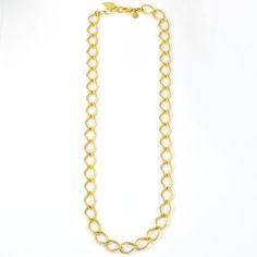 Gold plated brass chain Necklace measures 23" long with 1" extender Lobster clasp Made in the USA Want to see more of this collection? David Aubrey lines vary from delicate, meticulously assembled jewelry of monochromatic hues to larger, more vibrant pieces. Some collections are themed, whether romantic, vintage, tribal, or art deco. Each piece is painstakingly crafted with an array of raw materials, including plated and oxidized brass and white metal, semiprecious stones, vintage glass beads, I Modern Adjustable Chunky Chain Necklace, Brass Chain Link Necklace With Lobster Clasp, Adjustable Metal Necklace With Cable Chain, Adjustable Metal Cable Chain Necklace, Metal Necklaces With Oval Link For Gifts, Oval Link Metal Necklaces For Gift, Metal Necklace With Oval Links For Gifts, Brass Cable Chain Necklace For Gift, Brass Cable Chain Necklace Gift