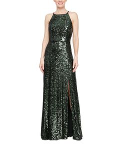 in stock Sequined Gown, Sleeveless Gown, Alex Evenings, Women Halter, Sequin Gown, Gorgeous Gowns, Halter Neckline, Dress Details, Sequin Dress