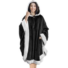 PRICES MAY VARY. 100% Polyester Imported WEARABLE BLANKETS FOR WOMEN: This wearable blanket with hood is designed as a poncho shawl or draped on your shoulders like a cloak wrap cape. Soft cozy, fleece poncho blanket for adult women is perfect for lounging at home watching tv, reading, or keeping warm at the office or work while keeping your hands free. This sweater blanket throw is a great gift idea for women, mom, girlfriend, wife, seniors, and elderly women. HOODED BLANKET WITH SLEEVES: Women Poncho Blanket, Cape With Hood, Blanket Poncho, Hood Hat, Cozy Wrap, Poncho Wrap, Plaid Sleeve, Hooded Poncho, Hoodie Blanket