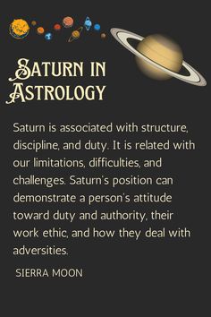 saturn is associated with structure, dislipine and duty it is related with our imitatings