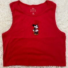 Cute Little Minnie Mouse Top That I Had Picked Up On A Randomtarget Trip, I Think. It’s Nwot And In Perfect Condition. Smoke Free Home. Disney Tops, Minnie Mouse, Tank Tops Women, Disney, Red, Women Shopping, Quick Saves