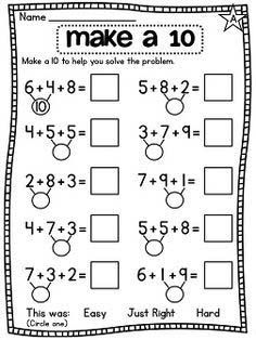 make a 10 worksheet to help students practice addition skills