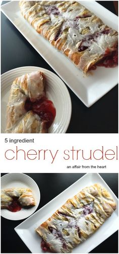 an image of cherry strudel on a plate