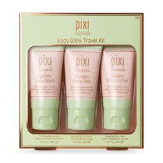 Pixi by Petra Glow Body Travel Kit - 1oz Body Peel, Pixi By Petra, Rose Body, Pixi Beauty, Body Polish, Body Balm, Beauty Kit, Skin Care Kit, Improve Skin Texture