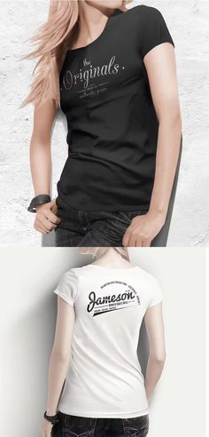 Front And Back Woman T-shirt Mockup Back Women