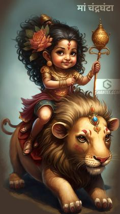 Navdurga Cute Images, Mata Rani Cute Images, Chandra Ghanta Maa Images, Cute Durga Maa Pictures, Maa Chandraghanta Hd, Hindu God Images, Maa Chandraghanta, Maa Brahmacharini, Navratri Wallpaper