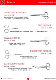 the instructions for scissors are shown in red and white, as well as black text