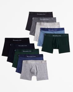 Elevate your everyday comfort with the Abercrombie & Fitch Men's 10-Pack Boxer Briefs. Perfect for stocking up, this set features a versatile gray multi-color palette that effortlessly blends with any wardrobe.

- Size: Small
- Material: Cotton, Elastane
- Color: Gray Multi Color
- Gender: Male
- Features: Functional fly opening, Intarsia logo waistband

These boxer briefs are designed with a lightweight fabric that provides the ideal amount of stretch for all-day ease and mobility. The function Man Up, Suits Coats, Boxer Briefs, Athletic Fits, Modern Man, Swimwear Accessories, Jacket Tops, Multi Color, Nice Dresses