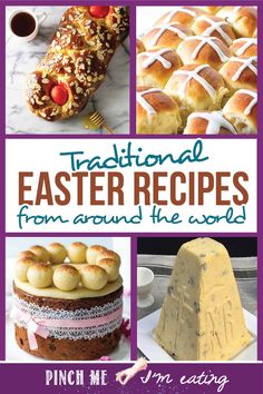 the cover of traditional easter recipes from around the world, including breads and cakes