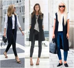 Outfit ideas Blazer Vest Outfits For Women, Sleeveless Blazer Outfit, Long Sweater Outfits, Vest Outfits For Women, Winter Mode, Casual Work Outfits