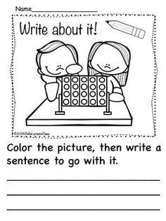 an activity sheet for students to learn how to write and draw pictures with pencils