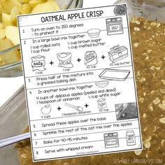 an oatmeal apple crisp recipe is shown