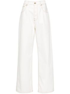 Shop Jacquemus La De Nîmes organic-cotton jeans تلوث المياه, Large Jeans, Off White Jeans, Denim Patches, Raw Denim, Dolce E Gabbana, Lady Dior, Jeans For Sale, Wide Leg Jeans