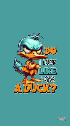 an angry bird with the words do i look like i give a duck?