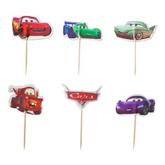 the cars cupcake toppers are ready to be eaten