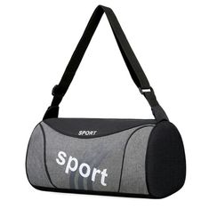 a sports bag with the word sport printed on it's front and side panels