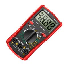 an analog multimeter with thermometer on it's display and red case