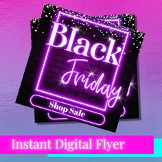 a black friday sale sign with the words instant digital flyer