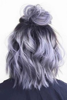 Blond Cenușiu, Hair Color Grey Silver, Grey Ombre Hair, Brunette Ombre, Mom Hair, Top Knot Hairstyles, Lilac Hair, Long Bob Hairstyles, Grey Hair Color