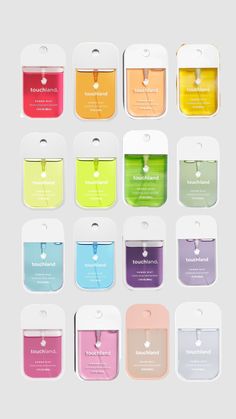 touchland hand sanitizers! #beauty #preppy #aesthetic #vibes #fyp #cute #colorful #touchlandhandsanitizer #touchland #handsanitizer Best Hand Sanitizer, School Emergency Kit, Kids Skin Care, Hand Sanitizers