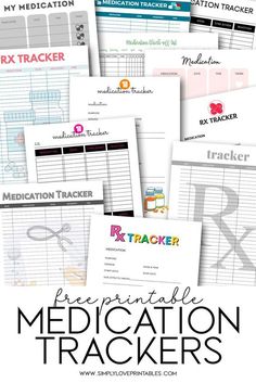 medical trackers with the text free printable medication tracker